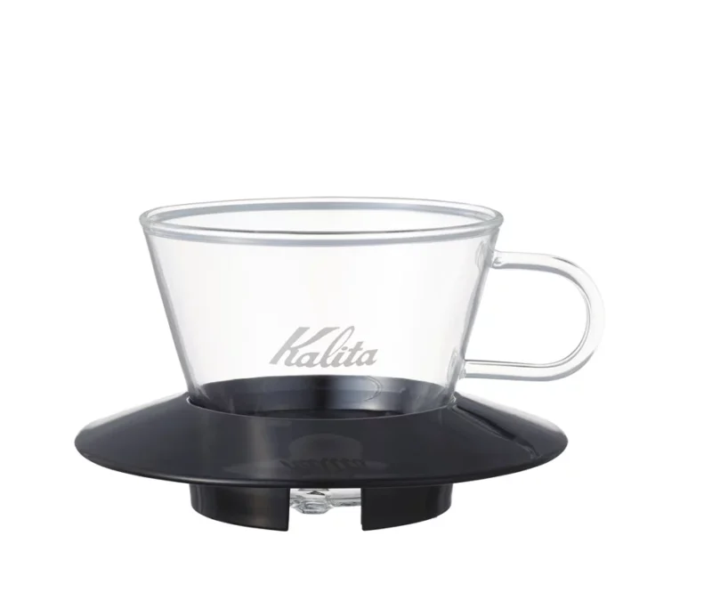 Porta Filtro Dripper Kalita Wave 155 Vidro Base Reta Preta